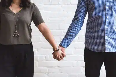 couple, together, holding hands