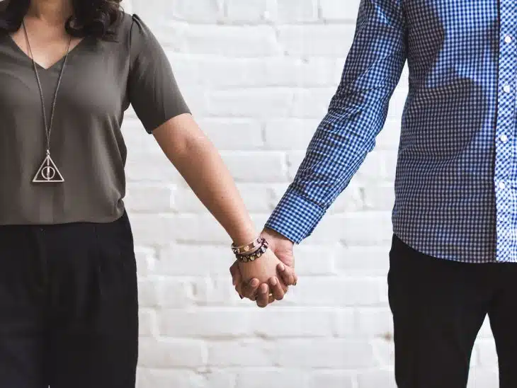 couple, together, holding hands