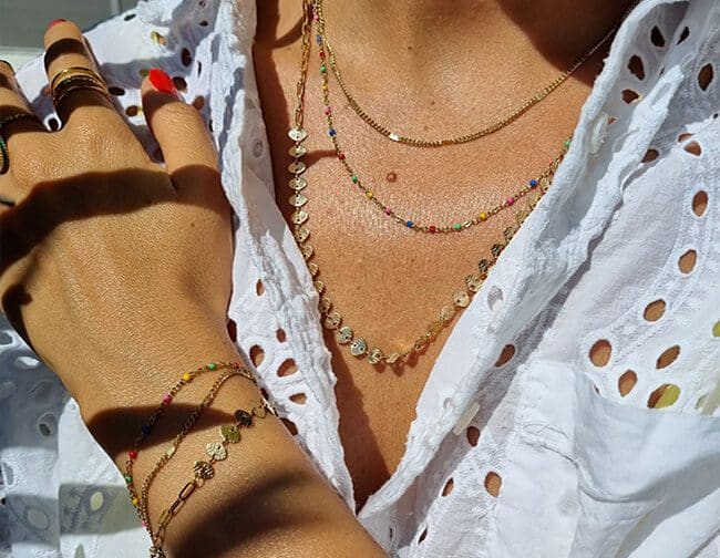 collier multirang 3 rangs