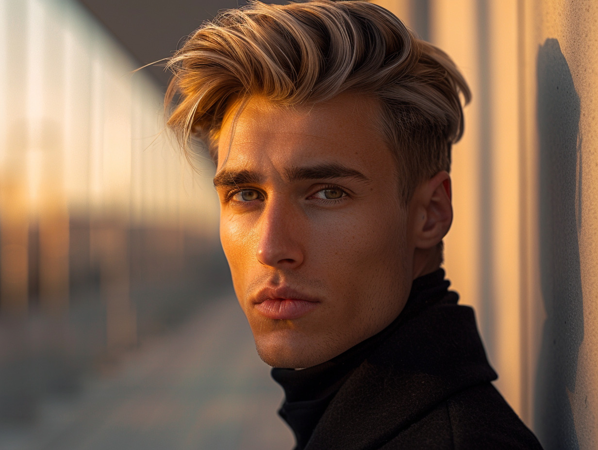 coupe homme dégradé bas à blanc + coiffeur