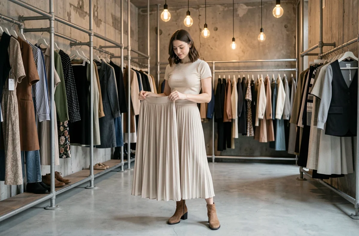 Boutique mixte à dominante féminine à Tours avec des pièces contemporaines dans un intérieur industriel et chic