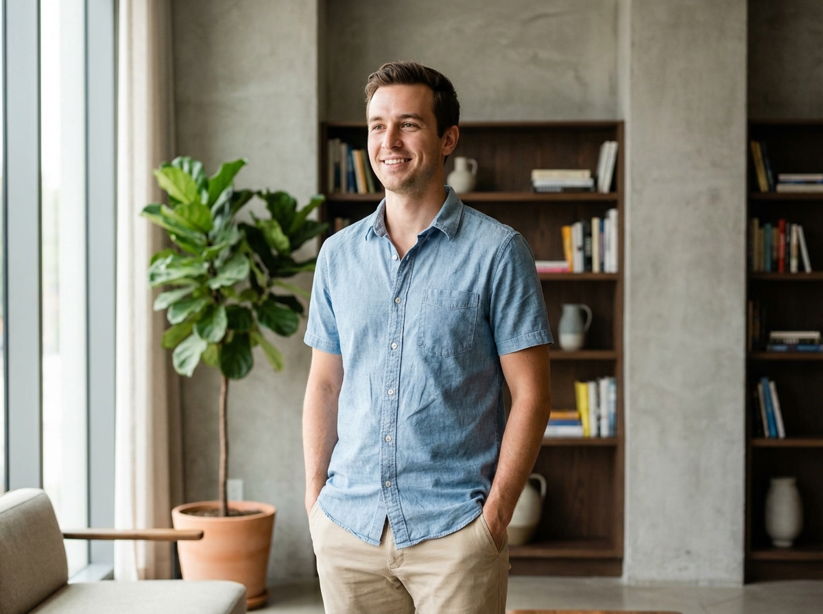 Jeune homme détendu dans un lounge intérieur