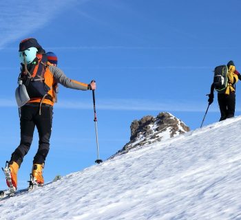 trek en montagne l'hiver